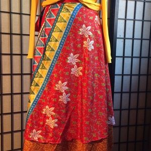 Reversible Wrap-Around Silk Skirt